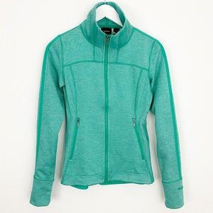 Marmot XS green zip up cozy fleece lined jacket with pockets